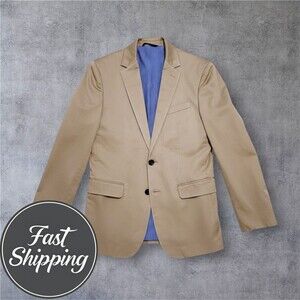 BANANA REPUBLIC Slim fit 38S Mens Blazer Sport Coat Tan Cotton 1-Vent Jacket